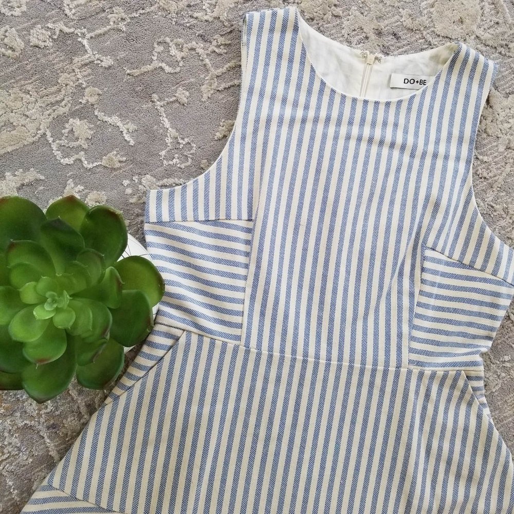 Do+Be Brand Dress. Blue & Ivory Stripe. Size Large. - Picture 10 of 12